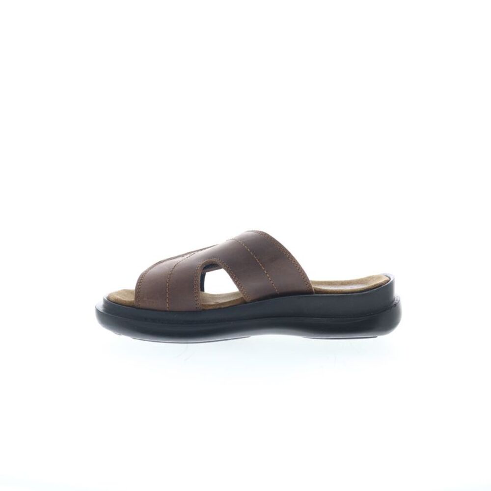 Hitchcock Mens Slide Sandal Brown Shoes (NWT) - Picture 3 of 4